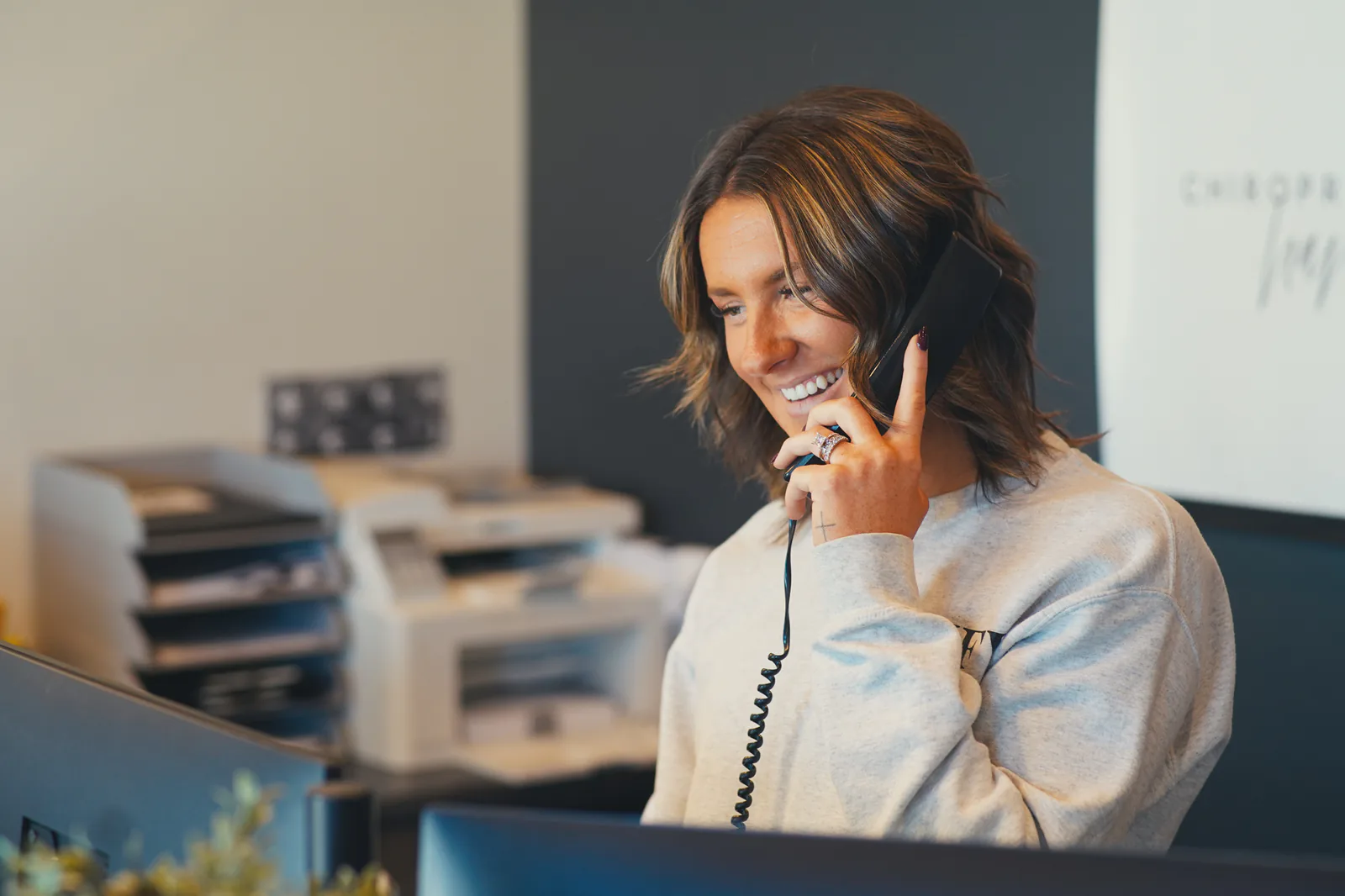 Booking an appointment at the front desk